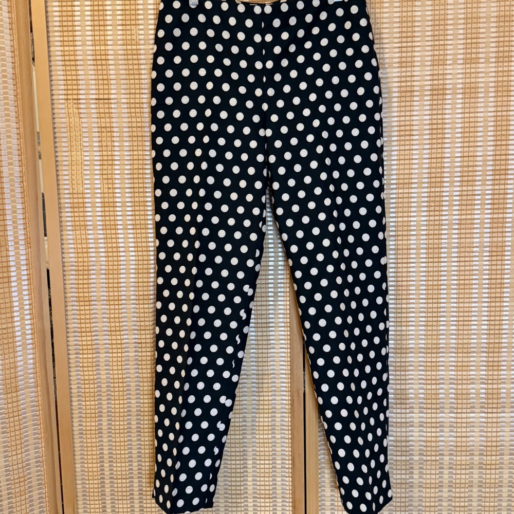 rsvp by Talbots Womens Black White Polka Dot Jacquard Ankle Pants Size 4 Boho